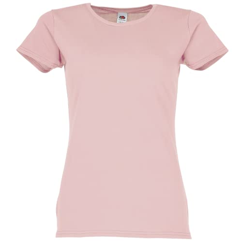 Fruit of the Loom Ladies Iconic T-Shirt Größe S - XXL, Farbe:Powder Rose, Größe:M von Fruit of the Loom