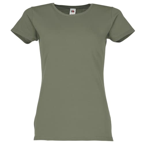 Fruit of the Loom Ladies Iconic T-Shirt Größe S - XXL, Größe:XL, Farbe:Oliv von Fruit of the Loom