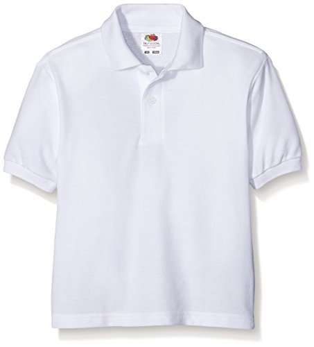 Fruit of the Loom Mädchen Boys Polo Shortsleeve Short, Weiß (White), Herstellergröße: 14/15 años (164 cm) von Fruit of the Loom