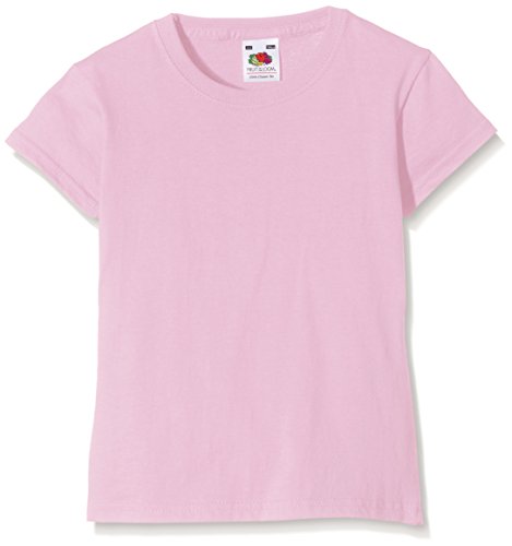 Fruit of the Loom Mädchen Valueweight T-Shirt, Rosa (Light Pink 52), Gr. 9-11 Jahre (140 cm) von Fruit of the Loom