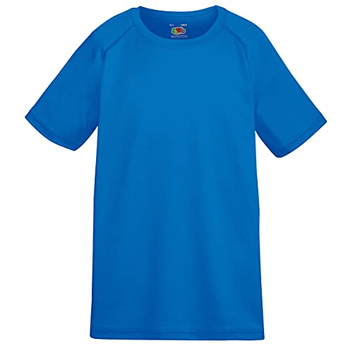 Fruit of the Loom Performance T Kids Kinder T-Shirt Sport Shirt Fitness NEU, Farbe:royal, Größe:116 von Fruit of the Loom