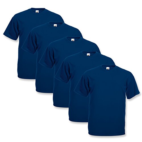 Fruit of the Loom Valueweight T 5er Pack, Farbe:Navy, Größe:4XL von Fruit of the Loom