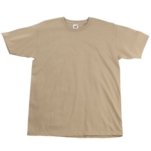 Fruit of the Loom Valueweight-T-Shirt für Männer, kurze Ärmel, Rundhalsausschnitt (kein V-Ausschnitt) Gr. M, beige von Fruit of the Loom