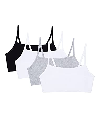 Fruit of the Loom Women's Spaghetti Strap Cotton Pullover Sports Bra, Black/White/White/Heather Grey 4-Pack, 36 von Fruit of the Loom