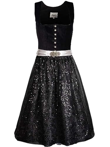 Fuchs Trachtenmoden Dirndl Damen Sarah schwarz Silber | Mididirndl 65cm Rocklänge | Samt-Dirndl mit Knöpfen Gr 34 Fuchs Trachtenmoden Dirndl Damen Sarah schwarz Silber | Mididirndl 65cm Rocklänge | Samt-Dirndl mit Knöpfen Gr 34 von Fuchs Trachtenmoden