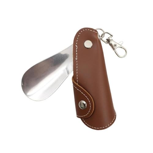 Reise-Schuhlöffel-Schlüsselanhänger, Schuhlöffel Aus Edelstahl Mit Schlüsselanhänger Aus PU-Leder,Tragbarer Slip-on-Schuhhelfer Für Senioren, Kinder, Männer Und Frauen von Fukamou