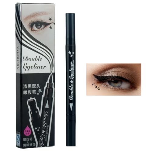 Doppelseitiger Flüssiger Eyeliner Bleistift Eyeliner Stempel Make Up Wasserdichter Schwarzer flüssiger Eyeliner Bleistift Langlebiges und Wischfestes Eyeliner Tatto_o Tool von Fulenyi