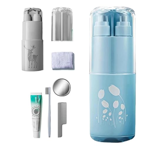 Reise-Toilettenartikel-Set, tragbares Reise-Toilettenartikel-Becher-Set,8-in-1-Zahnbürstenbecher-Toilettenartikel für die Reise - Multifunktionale Reise-Must-Haves für Badezimmer, Reise-Toilettenartikel-Set, tragbares Reise-Toilettenartikel-Becher-Set,8-in-1-Zahnbürstenbecher-Toilettenartikel für die Reise - Multifunktionale Reise-Must-Haves für Badezimmer, von Fulenyi