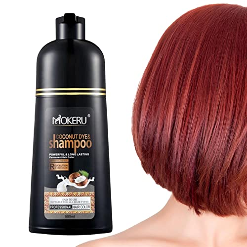 Schwarzes Haarfärbe-Shampoo,500 ml pflanzliches schwarzes Haarfärbeshampoo für Männer und Frauen - Haarfärbeshampoo in wenigen Minuten, Färbeshampoo für graues Haar, schützt Haarschäden, kein Fulenyi von Fulenyi