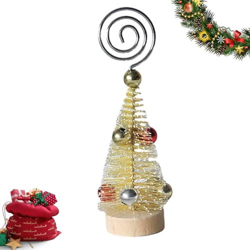 Weihnachtsbaum-Notizhalter | Foto-Memo-Halter mit Holzsockel - Kartenpräsentationszubehör für Esstisch, Couchtisch, Nachttisch, Schlafsaal, Arbeitstisch von Fulenyi