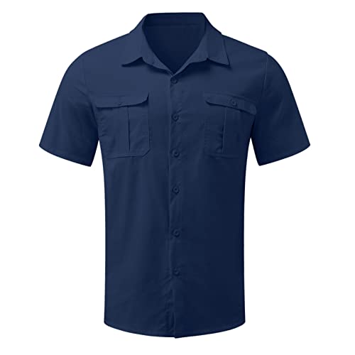 Freizeithemden Für Herren Kurzarm Bügelfrei Regular Fit Baumwolle Freizeit Elegant Hemd Sommerhemd Business Anti Schweiss Slim Fit Herrenhemd Body Fit Arbeit Comfort Fit Casual Hemden Kurzarmhemd von Fulidngzg