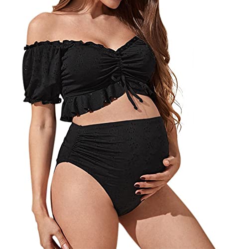 Fulidngzg Bikini Oberteil mit Bügel Schwangerschaft Maternity Shorts Swimsuit Umstandsmode Sexy Strandmode Umstandsbikini Große Größen Bikini 2 Teiler Badeanzug Umstandsbademode Umstandsbadeanzug von Fulidngzg