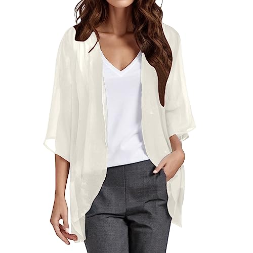 Fulidngzg Damen Bolero Festlich Leichte Zum Kleid Kurzblazer Kurzarm Kurz Bolero Schwarz Dünne Jacke Spitze Festlich Strickbolero Häkel Crop Elegante Cardigan Strickjacken von Fulidngzg