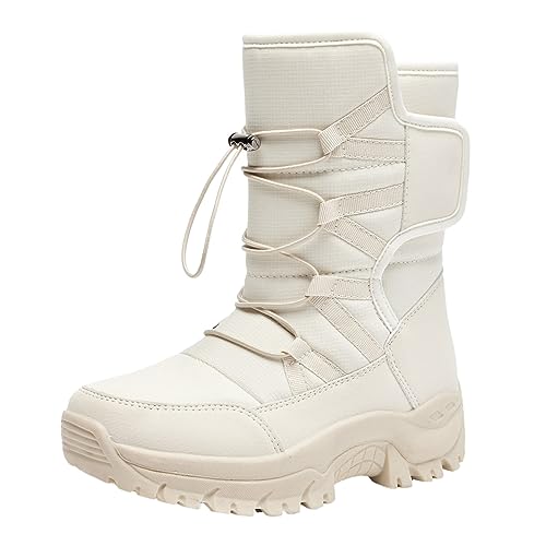 Fulidngzg Damen Winterstiefeletten Mittelhoch Hoch Langschaf Winterboots Winterschuhe Warm Weitschaft Schlupfstiefel Schneestiefel Herbst Winter Gefüttert Winterstiefel Schneeschuhe Snow Boots von Fulidngzg