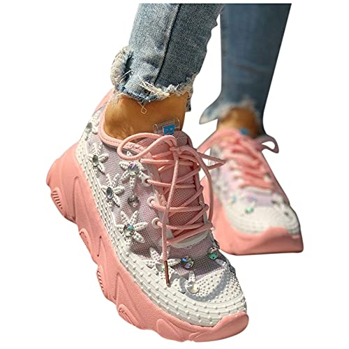 Fulidngzg Halbschuhe Damen Weite H Rutschfeste Joggen Turnschuhe Sneaker Outdoor Laufschuhe Atmungsaktiv Tennis Joggingschuhe Fitness Gym Sportschuhe Straßenlaufschuhe Walkingschuhe Running Schuhe von Fulidngzg