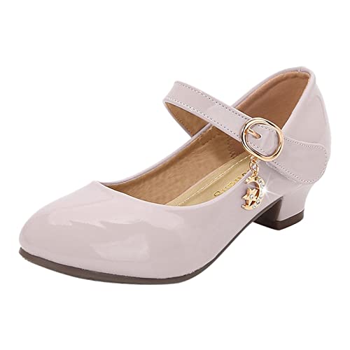 Fulidngzg Kinder Sandalen Mädchen Strass Partei Schmal Pumps Stöckelschuhe Ballerina Glitzer mit Absatz Leder Kinderschuhe Tanzschuhe Festlich Elegante Bowknot Prinzessin Schuhe von Fulidngzg