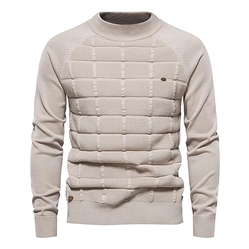 Fulidngzg Männer Pullover Business Sweater Strickpullover Warm Kaschmir Herrenpullover Basic Slim Fit Fleece Pulli Dünne Vintage Cashmere Pullover Schwarzer Leichter Winter Wollpullover von Fulidngzg