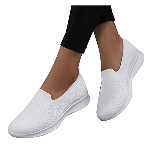 Fulidngzg Ortopädicheschuhe Damen Große Größe Elegant Sportschuhe Slip On Sneakers Mesh Turnschuhe Ohne Schnürung Outdoor Halbschuhe Casual Plateau Orthopädische Schuhe Leichtgewichts Fußballschuhe von Fulidngzg