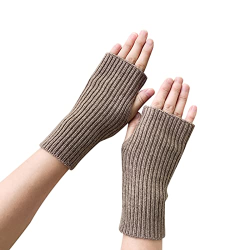 Fulidngzg Pulswärmer Herren Warm Wolle Winterhandschuhe Handstulpen Y2K Schwarz Armstulpen Fingerless Gloves Teenager Mädchen Touchscreen Ohne Finger Fingerlose Handschuhe Pulswärmer von Fulidngzg