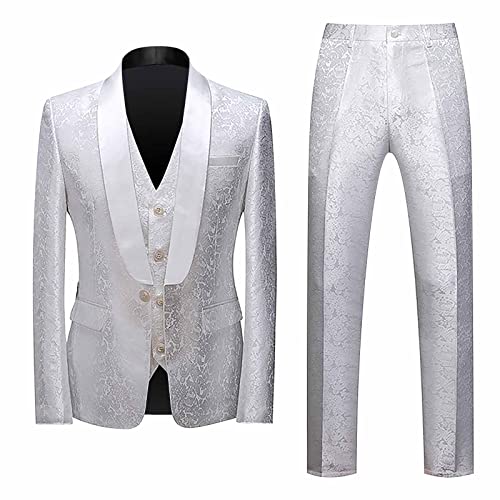 Fulidngzg Schwarzer Anzug Herren Komplett Sakkos Herrenanzug Weißer Modern Hochzeitsanzug Regular Fit Übergröße Smoking Anzug Hochzeit Vintage Blazers Festlich Große Größen Slim Fit Weste Anzug Hosen von Fulidngzg