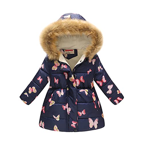 Fulidngzg Winterjacke Baby Mädchen Jungen Baby Kapuzenjacke Übergangsjacke Kinderjacken Dicke Warm Winterjacke Steppjacke Gefüttert Fleece Wintermantel Lang Winddicht Mädchenjacken Parka von Fulidngzg