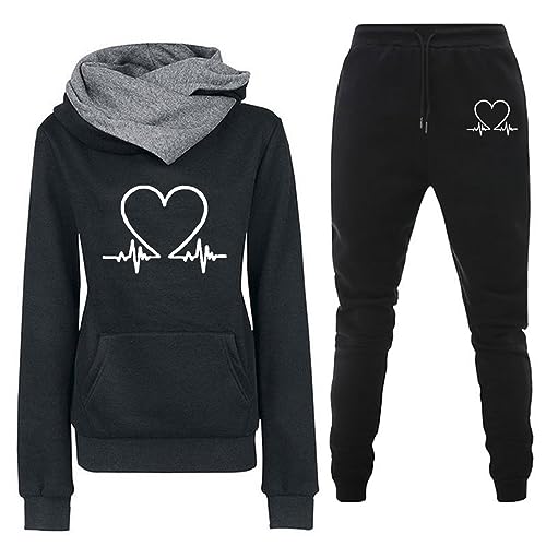 Fulidngzg Heartbeat Jogginganzug Damen: Gym Print Sportanzug Hausanzug Herbst Winter Hoodie Baumwolle Trainingsanzug Plissee 2023 Große Größen 2 Teiler Freizeit Fitness Zweiteiler Fulidngzg Heartbeat Jogginganzug Damen: Gym Print Sportanzug Hausanzug Herbst Winter Hoodie Baumwolle Trainingsanzug Plissee 2023 Große Größen 2 Teiler Freizeit Fitness Zweiteiler von Fulidngzg