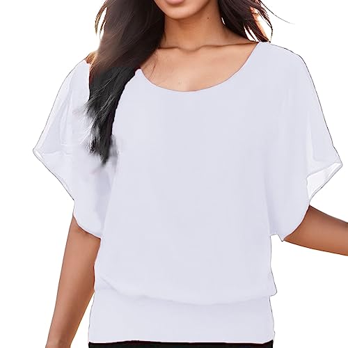 Shirt mit Gummizug Am Saum Damen: Große Größen Elegant Oberteile Festlich Yoga Chiffon Tunika Fledermaus Locker Tshirt Oversize Sommer Festliche Bluse T Shirts Shirt mit Gummizug Am Saum Damen: Große Größen Elegant Oberteile Festlich Yoga Chiffon Tunika Fledermaus Locker Tshirt Oversize Sommer Festliche Bluse T Shirts von Fulidngzg