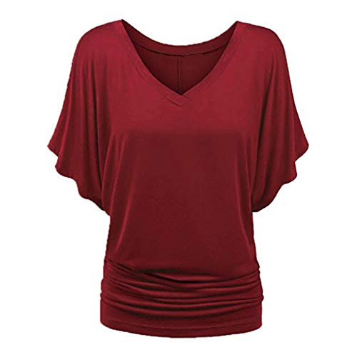Tshirt Damen Oversize Elegant Schwarzes Yoga Fledermaus Chiffon Oberteile Kurzarm Locker Bluse mit Gummizug Am Saum Große Größen Tunika Sommer Festlich Shirts Luse Tshirt Damen Oversize Elegant Schwarzes Yoga Fledermaus Chiffon Oberteile Kurzarm Locker Bluse mit Gummizug Am Saum Große Größen Tunika Sommer Festlich Shirts Luse von Fulidngzg