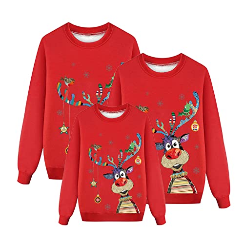 Weihnachtspullover Familie Set 3 Weihnachten Pullover Set Partnerlook Pärchen Gestrickte Pullover Strickpullover Winterpullover Weihnachtspulli Sweatshirt Weihnachts Pullis Damen Herren Kinder L von Fulidngzg