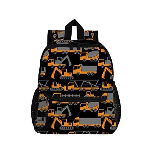 Fuliko Kawaii Rucksack Kinder mit Fach, 14 Zoll Spielzeugauto Schwarz Schulranzen Leicht Kindergartenrucksack Mädchen Jungen 3-8 Jahren, Lässig Kinderrucksack Schulrucksack Daypacks von Fuliko