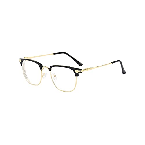Fullwosing Kurzsichtige Kurzsichtigbrille für Kurzsichtigkeit, 5,00, stilvolle Brille, klassische Retro-Metallrahmen, goldfarben von Fullwosing