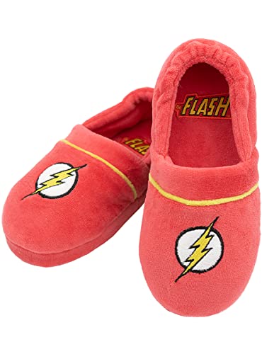 Funidelia | Flash Hausschuhe für Jungen Superhelden, DC Comics - Lustige Geschenke für Kinderan Weihnachten, Geburtstag und anderen Anlässen - Größe 26-28 - Rot von Funidelia