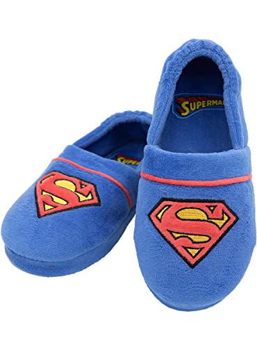 Funidelia | Superman Hausschuhe für Jungen Superhelden, DC Comics, Justice League - Lustige Geschenke für Kinderan Weihnachten, Geburtstag und anderen Anlässen - Größe 26-28 - Blau von Funidelia