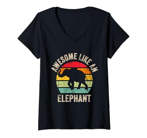 Damen Awesome like an Elephant, Funny Elephant Lover For Men and T-Shirt mit V-Ausschnitt Damen Awesome like an Elephant, Funny Elephant Lover For Men and T-Shirt mit V-Ausschnitt von Funny Elephant Lovers