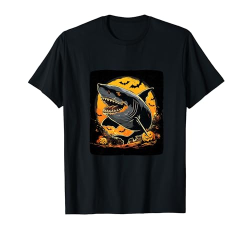Halloween Hai Fisch Kostüm für Kürbis Jungen und Mädchen T-Shirt von Funny Halloween Shark Outfit