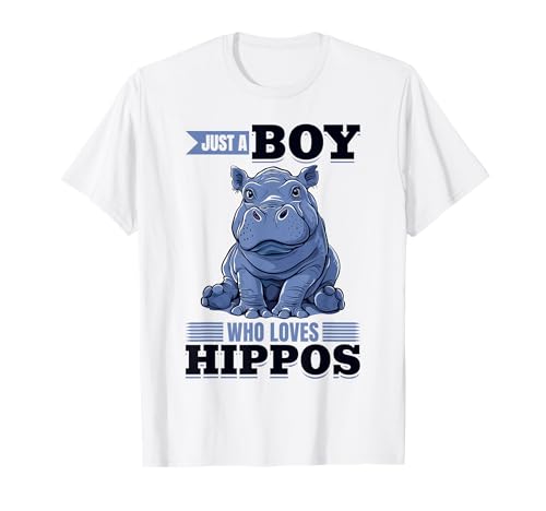 Lustiges Nilpferd Nilpferd Tier Just A Boy Who Loves Hippos T-Shirt Lustiges Nilpferd Nilpferd Tier Just A Boy Who Loves Hippos T-Shirt von Funny Hippo Hippopotamus Lover Graphics Co.