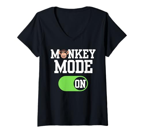 Damen Lustige Affenkunst für Männer, Frauen, Kinder, Tieraffenliebhaber T-Shirt mit V-Ausschnitt Damen Lustige Affenkunst für Männer, Frauen, Kinder, Tieraffenliebhaber T-Shirt mit V-Ausschnitt von Funny Monkey Gift Animal