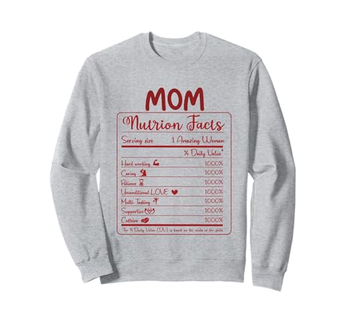 Mama Ernährungsfakten bedingungslose Liebe Lustig Muttertag Sweatshirt Mama Ernährungsfakten bedingungslose Liebe Lustig Muttertag Sweatshirt von Funny Mother's Day Design
