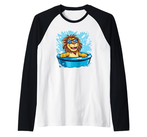 Hübsche Sonnenbrille Löwe im Pool für Jungen und Mädchen Raglan Hübsche Sonnenbrille Löwe im Pool für Jungen und Mädchen Raglan von Funny Pool Lion