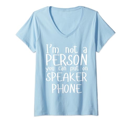 Damen Ich bin keine Person, die man auf den Lautsprecher stellen kann Witz Frauen Männer T-Shirt mit V-Ausschnitt von Funny Sayings Novelty Introvert Husband Sarcasm
