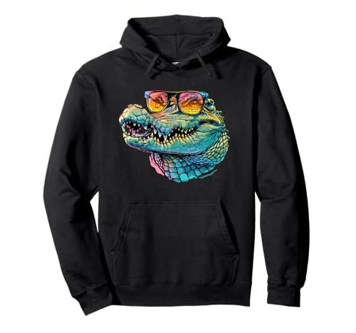 Nettes Krokodil Kostüm mit Sonnenbrille für Jungen und Mädchen Pullover Hoodie Nettes Krokodil Kostüm mit Sonnenbrille für Jungen und Mädchen Pullover Hoodie von Funny Sunglasses Crocodile Outfit