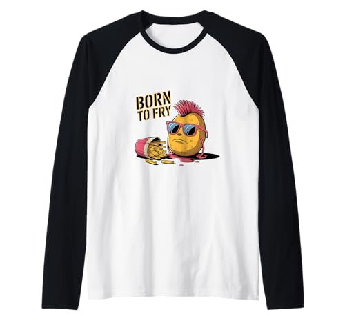 funny potato pink glass french fries food men women Raglan funny potato pink glass french fries food men women Raglan von Funny food potato French fry cool