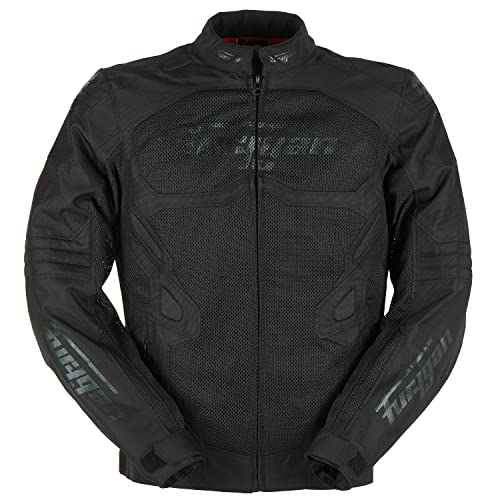 Furygan Herren-Motorradjacke ATOM VENTED EVO - Erweiterter Schulter- und Ellbogenschutz D3O - Atmungsaktiv - Verstellbare Ärmel, Black, L von Furygan