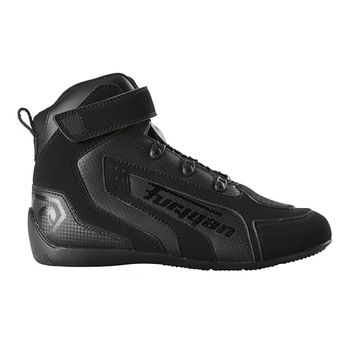 Furygan V4 Easy D3O Vented Herren Motorradschuhe, Atmungsaktiv, verstärkter Malleolus-Schutz, maximale Sicherheit-Komfort und Luftzirkulation, Schwarz, 43 EU von Furygan