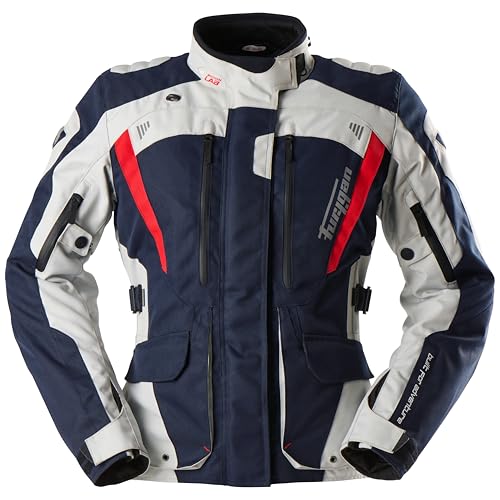 Furygan Women's Apalaches Lady Evo – Damen-Motorradjacke für alle Jahreszeiten – wasserdicht, atmungsaktiv – D3O-Protektoren – abnehmbares Thermofutter – 12 Taschen, Blaue-Perle-Rot, L Furygan Women's Apalaches Lady Evo – Damen-Motorradjacke für alle Jahreszeiten – wasserdicht, atmungsaktiv – D3O-Protektoren – abnehmbares Thermofutter – 12 Taschen, Blaue-Perle-Rot, L von Furygan