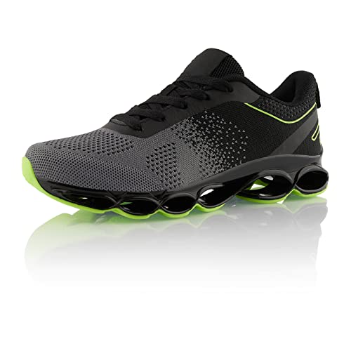 Fusskleidung® Damen Herren Laufschuhe Dämpfung Runners leichte Sportschuhe Schwarz Grau Grün EU 36 von Fusskleidung