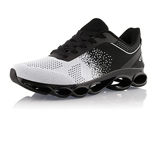 Fusskleidung® Damen Herren Laufschuhe Dämpfung Runners leichte Sportschuhe Weiß Schwarz EU 41 von Fusskleidung