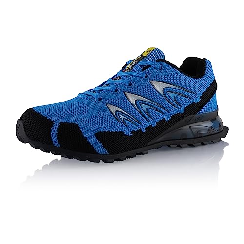 Fusskleidung® Damen Herren Wanderschuhe Dämpfung Trail Running Trekkingschuhe Blau Schwarz EU 39 von Fusskleidung