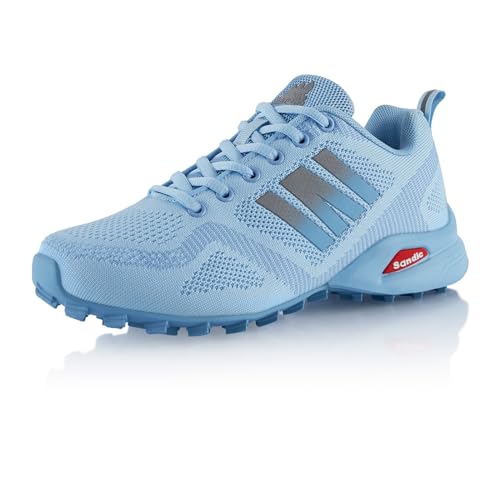 Fusskleidung® Damen Herren Wanderschuhe Bequeme Trail Running Trekkingschuhe Blau EU 41 von Fusskleidung