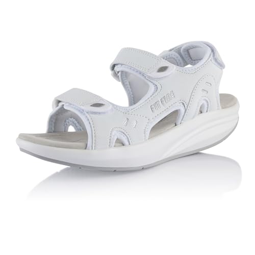 Fusskleidung® Damen Herren Sandalen Sommer Abrollsohle leichte Gesundheitsschuhe Weiß EU 45 von Fusskleidung